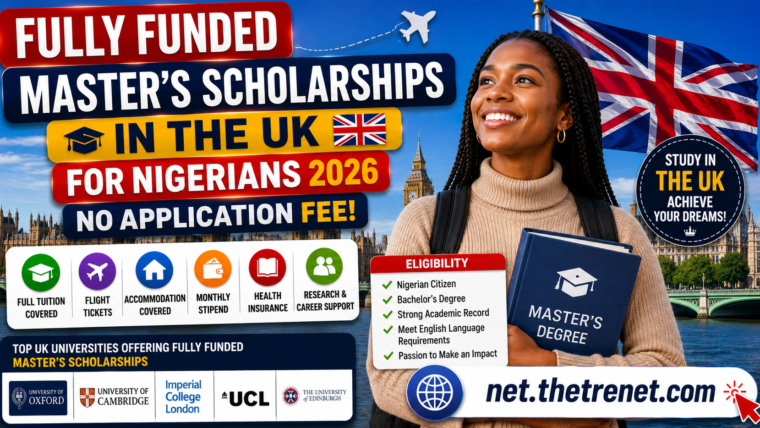 Fully Funded Master’s Scholarships In The UK For Nigerians 2026 (No Application Fee)